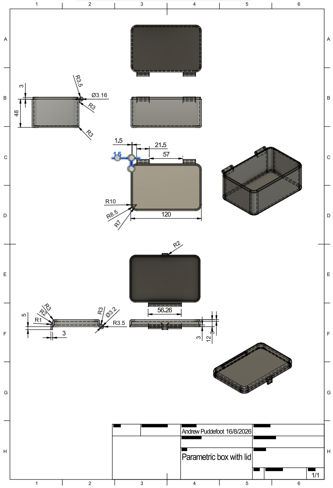 Box design with dimensions